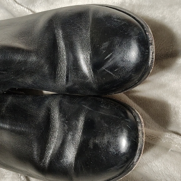 Frye Black Leather Ankle Boots size 6.5 - Picture 5 of 12